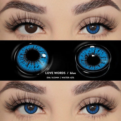 Lentes Contacto Azul Cosplay Anime Fantasía