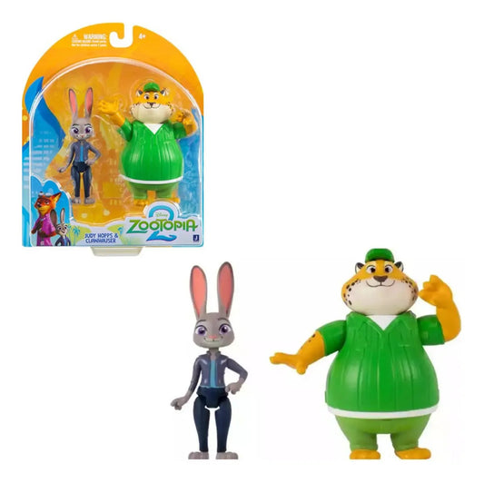 Set Figuras Zootopia 2 Judy Hopps Y Clawhauser 10cm
