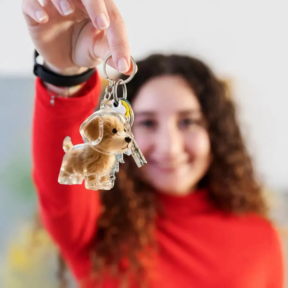 Llavero Mascota Guarda Pelo Perrito Recuerdo Transparente