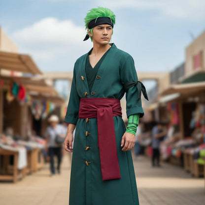 Cosplay Roronoa Zoro One Piece Disfraz Anime Incluye Peluca