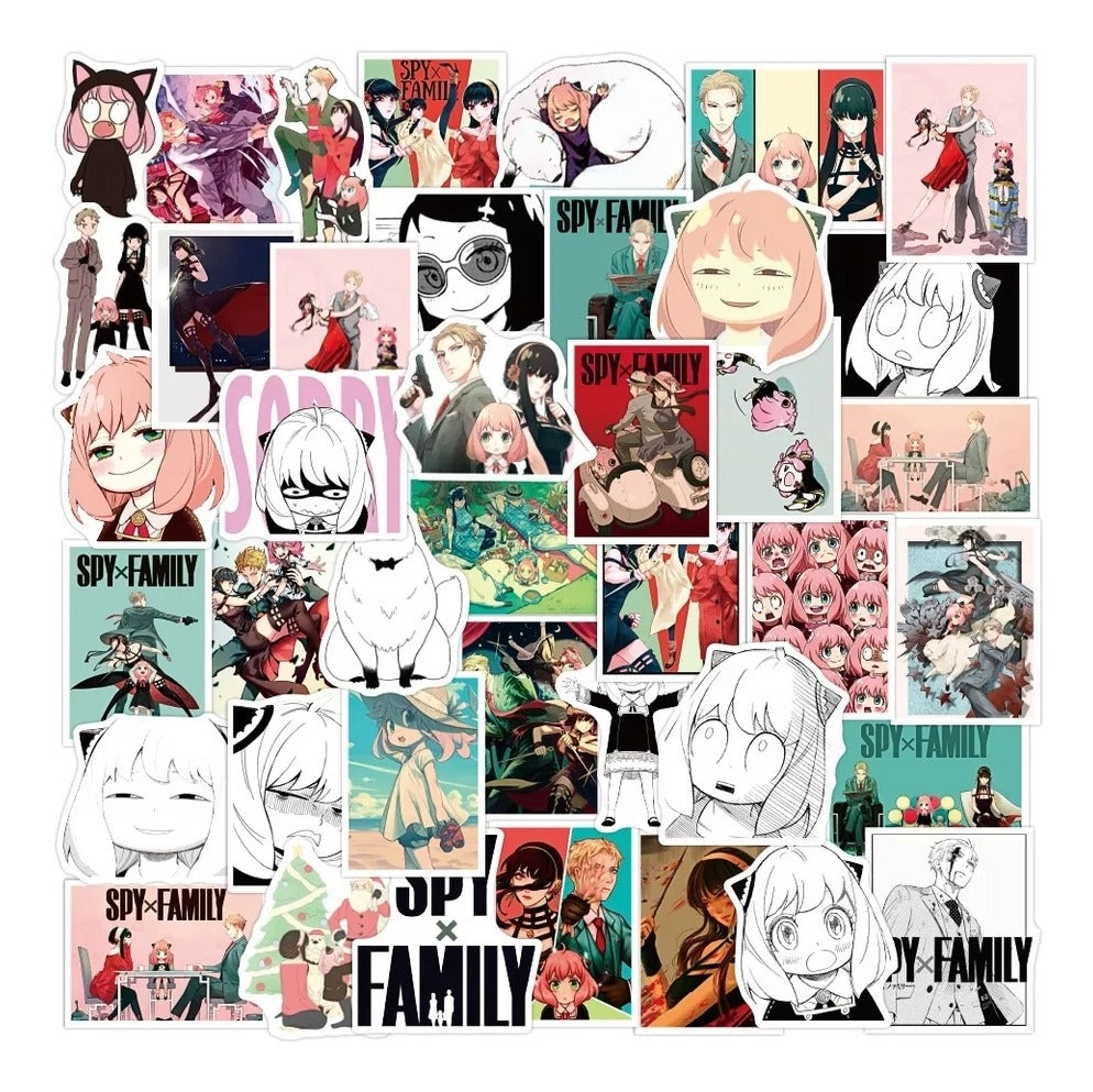 Set 50 Stickers Spy X Family Anime Kawaii