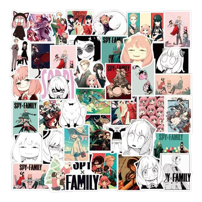 Set 50 Stickers Spy X Family Anime Kawaii
