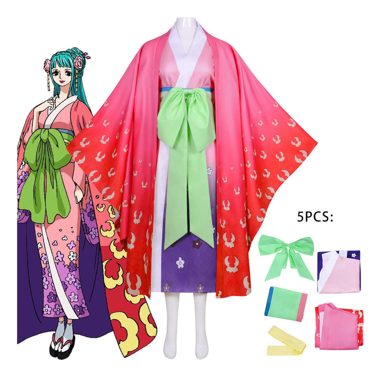 Set completo cosplay Hiyori One Piece incluye kimono y accesorios Chile