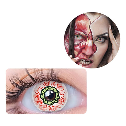 Lentes De Contacto Zombie Blancos Cosplay Halloween Realista