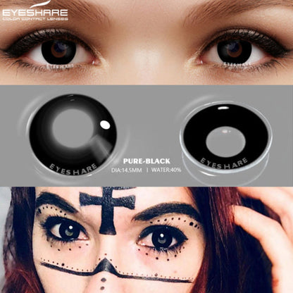 Lentes De Contacto Negros Cosplay Demonio Vampiro Halloween