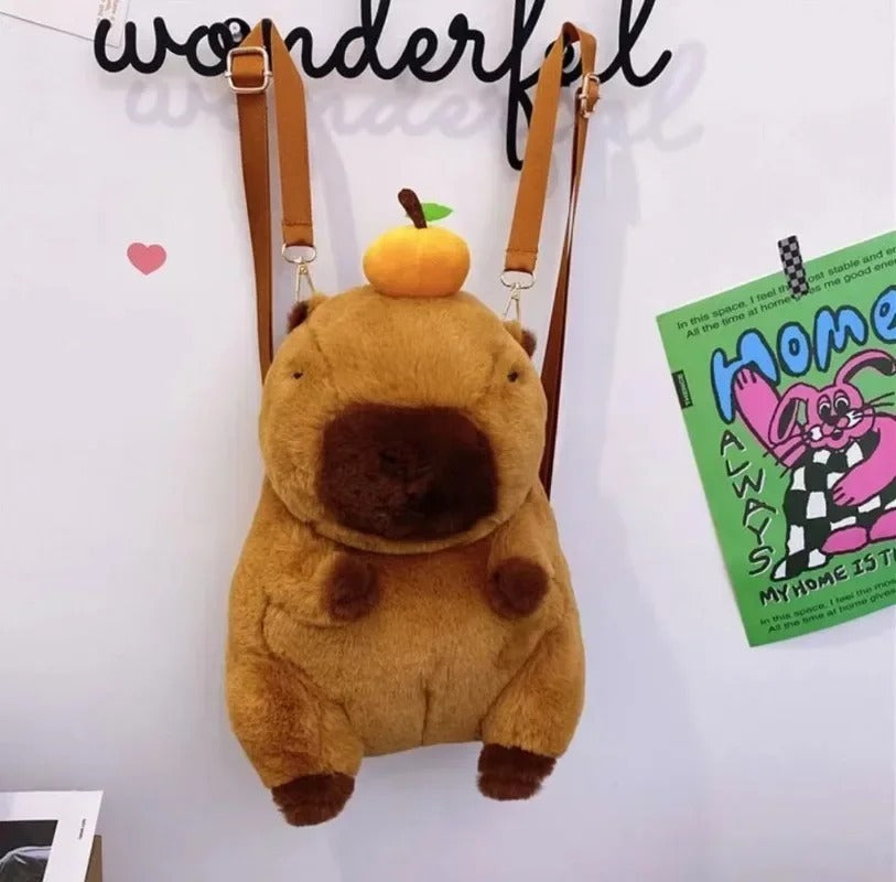 Mochila Peluche Capibara Kawaii Capybara Ideal Para Niños