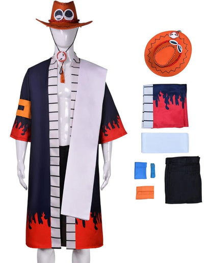 Cosplay Ace Wano One Piece Sombrero Y Accesorios Anime One Piece