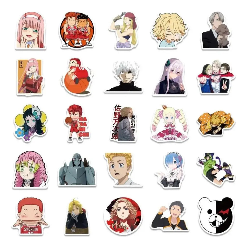 Set 100 Sticker Anime Surtidos
