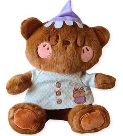 Peluche Oso Dormilón 30cm Con Gorro Regalo Niños Navidad