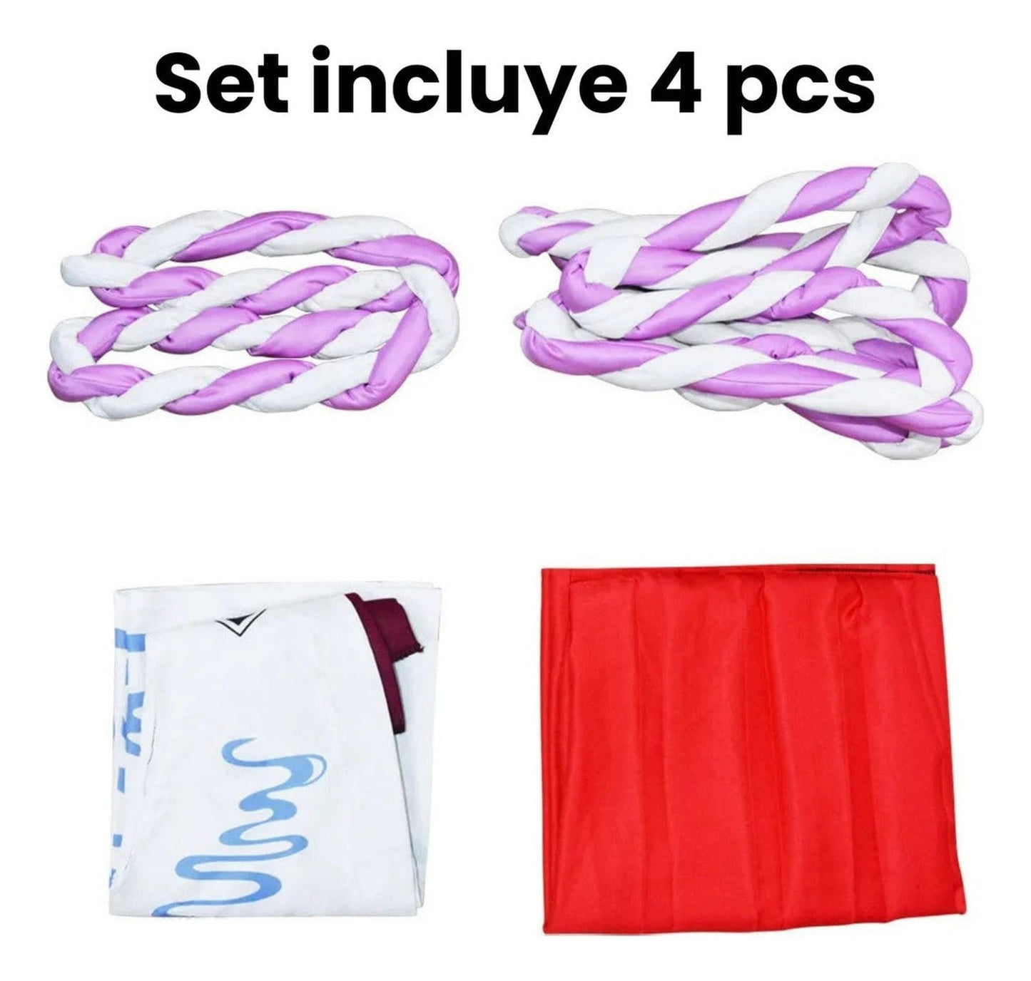 Set 4 piezas cosplay Yamato One Piece incluye hakama rojo y cordones trenzados