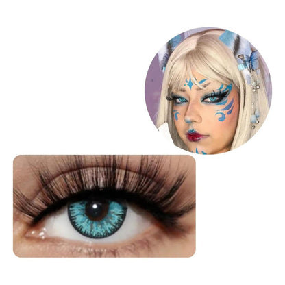 Lentes De Contacto Cosplay Ayy Blue 14.5mm Anuales Anime