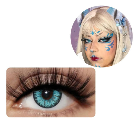 Lentes De Contacto Cosplay Ayy Blue 14.5mm Anuales Anime