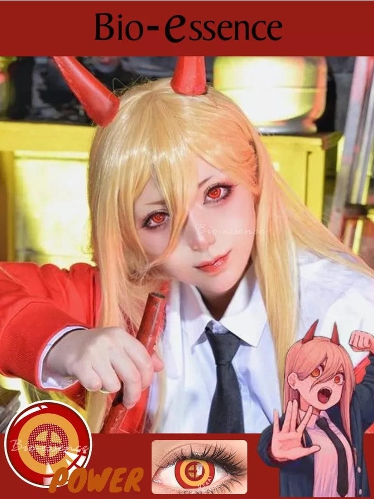 Lentes De Contacto Power Cosplay Anime Chainsaw Man