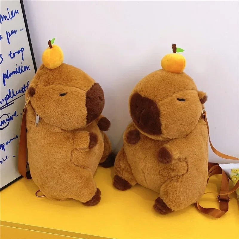 Mochila Peluche Capibara Kawaii Capybara Ideal Para Niños