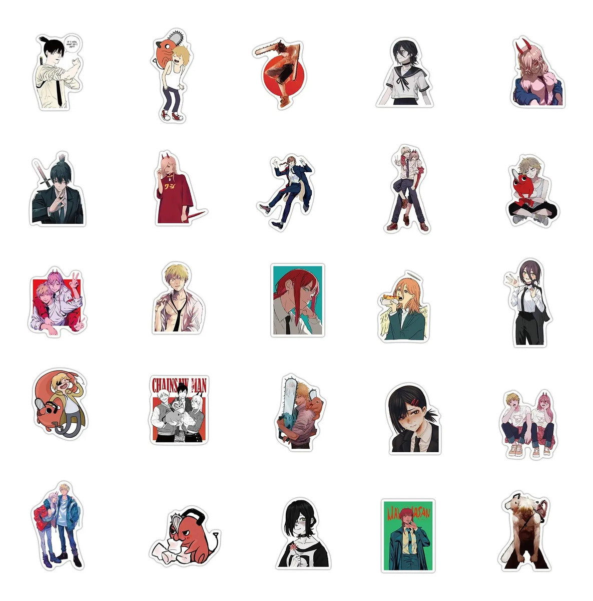 Pack 100 Stickers Chainsaw Man Anime Impermeables