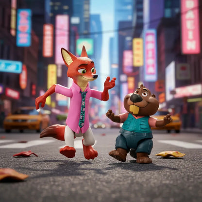 Set Figuras Articuladas Zootopia 2 Nick Y Nibbles Disney
